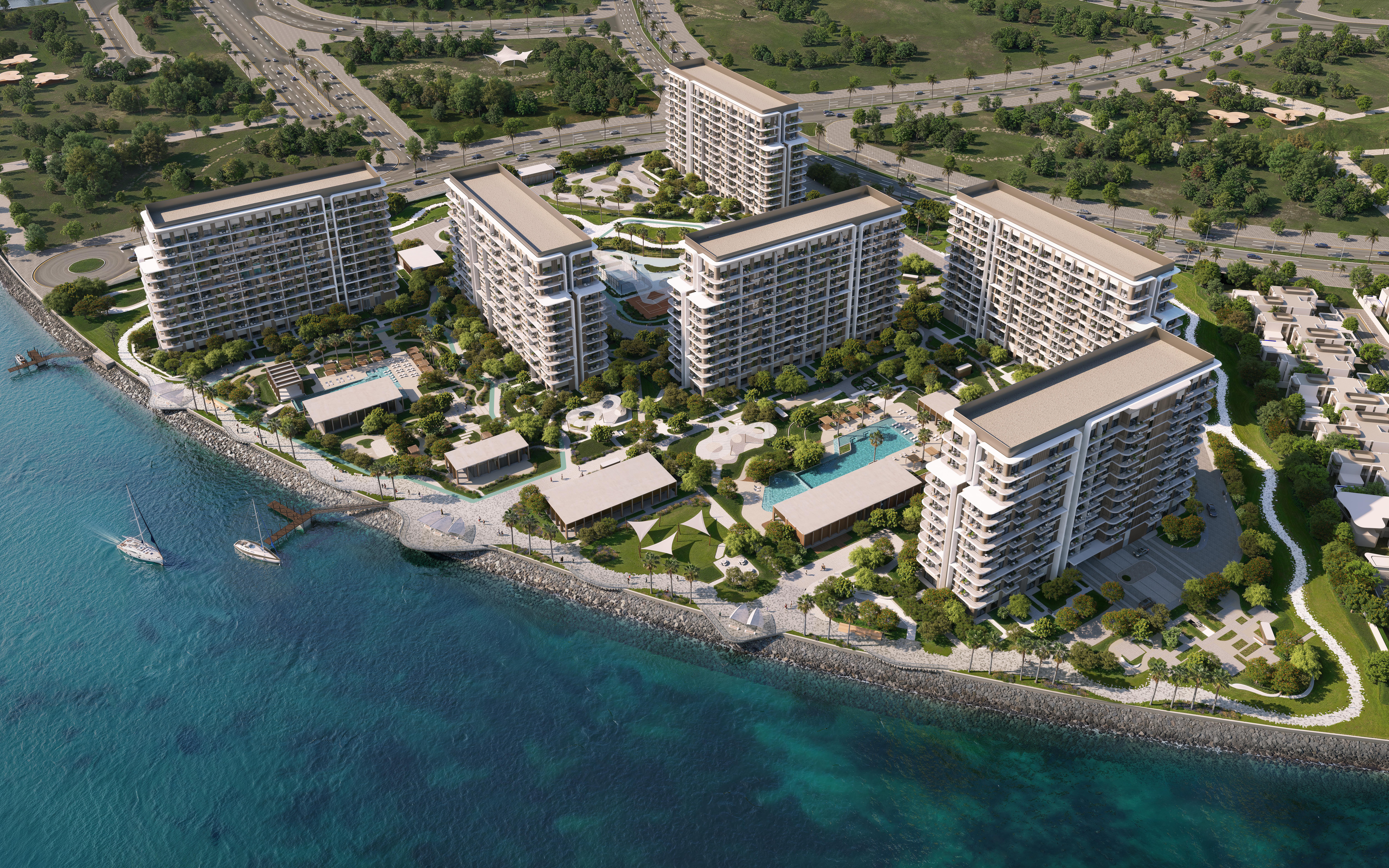 1BR_ Yas Riva Residences | Pool and Water View | Lowest Premium | Low Floor | Unique Architectural Style